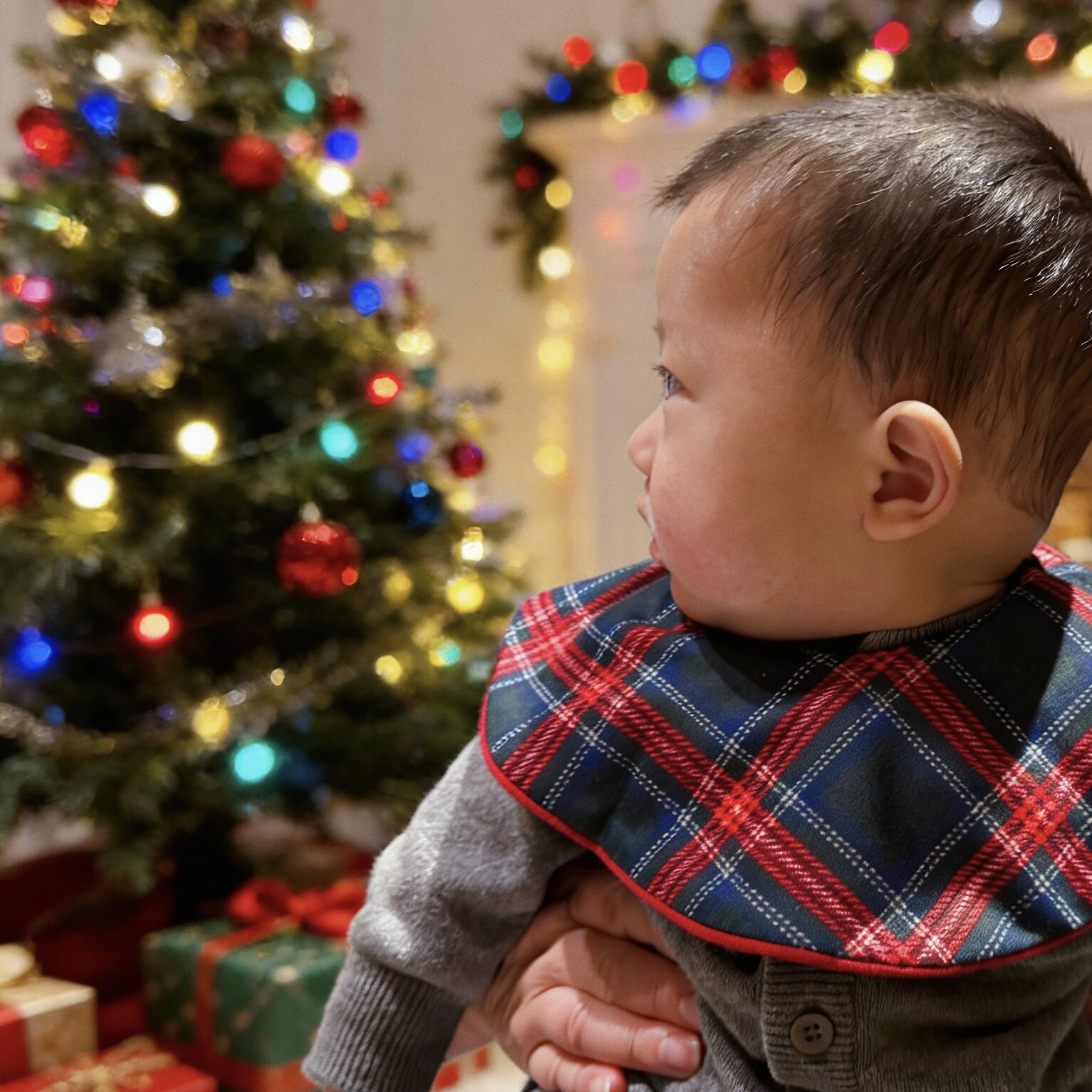 ko*ny平替圣诞速干新年红口水巾花瓣滚边红绿格子宝宝元旦围嘴,婴童用品,小围嘴,淘宝优惠券,粉丝福利购,淘宝优惠卷