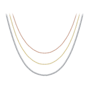 京润珍珠项链 银S925项链素链女O字链/盒仔链基础百搭时尚吊坠链