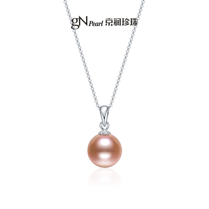 【店播专属秒杀】京润兰馨S925银淡水珍珠吊坠9-10mm圆形粉紫色图片