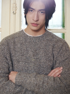 UNICA 时髦感宽松套头绵羊毛针织毛衣杂色松弛男生 HOMME