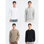 上衣T恤男士 绅士休闲华夫格亨利衫 王子奇同款 UNICAHOMME