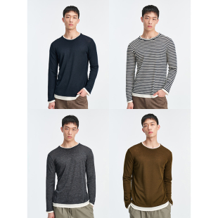 针织衫 细羊毛假两件打底衫 季 新款 UNICA 休闲圆领男士 HOMME