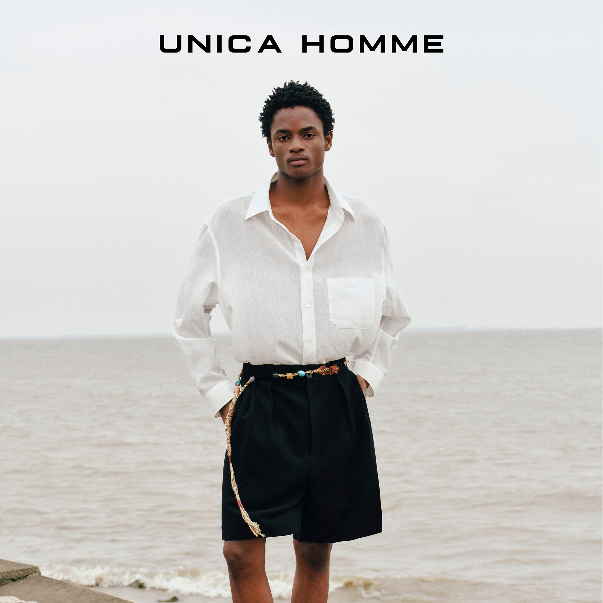 UNICA HOMME/舒适轻盈_干爽清凉三醋酸仿麻感挺括休闲衬衫