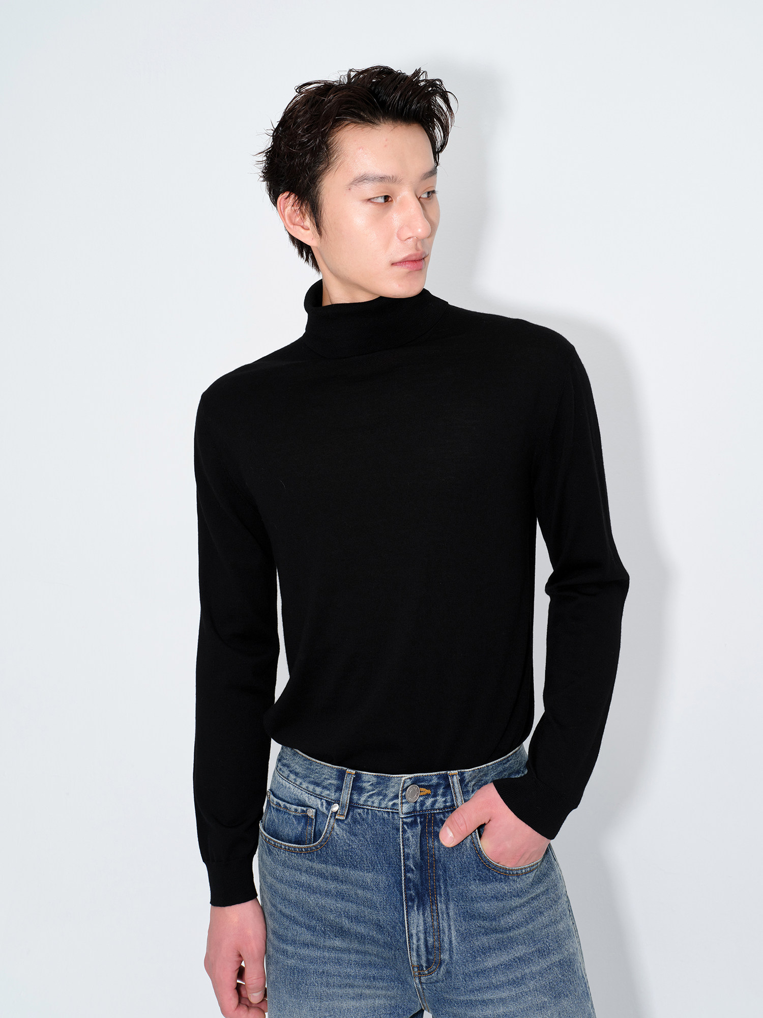 UNICA HOMME/Легкая роскошная брендовая рубашка из тонкой трикотажной ткани delicate wool_soft, мужская рубашка в стиле old money Изображение 1