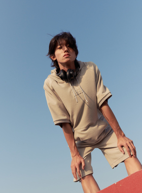 UNICA HOMME/高伟光同款_DUDE系列婴儿绒莱赛尔棉高街运动套装男