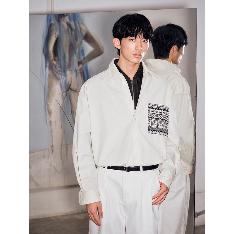 UNICAHOMME机器人针织贴袋衬衫