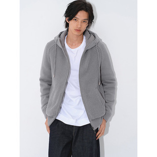 UNICA 两面可穿连帽针织夹克羽绒服复古设计感 HOMME