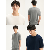 UNICAHOMME 简约_后背结构坑条清爽针织圆领coolmax纱线T恤