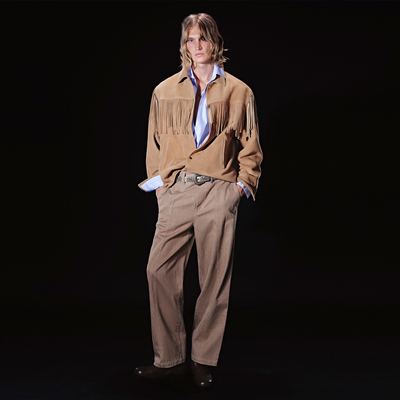 UNICAHOMME流苏装饰羊皮夹克