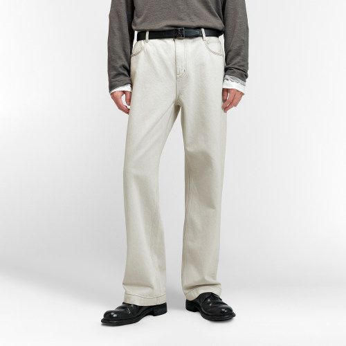 UNICAHOMME男士长裤进口冈山牛仔面料白色休闲牛仔裤舒适挺括亲肤