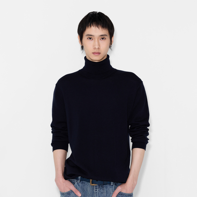 UNICAHOMME/简约修身100羊毛加厚保暖针织打底衫男