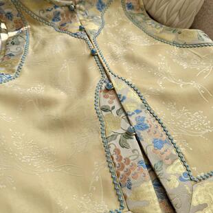 主播推荐《祥云金枝》时尚百搭中国风双面双穿重工织金马甲4091