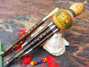 云南乐器专卖蓝孔雀专业演奏紫竹c调降b调 G加F调双管双调葫芦丝