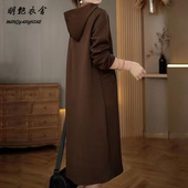 爆款 卫衣女遮屁股长款 秋季 2025新款 宽松休闲连衣裙子打底冬季 减龄
