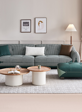 全友家居门店同款 布洛克 210020 加厚仿羊绒直排布艺沙发(预退)