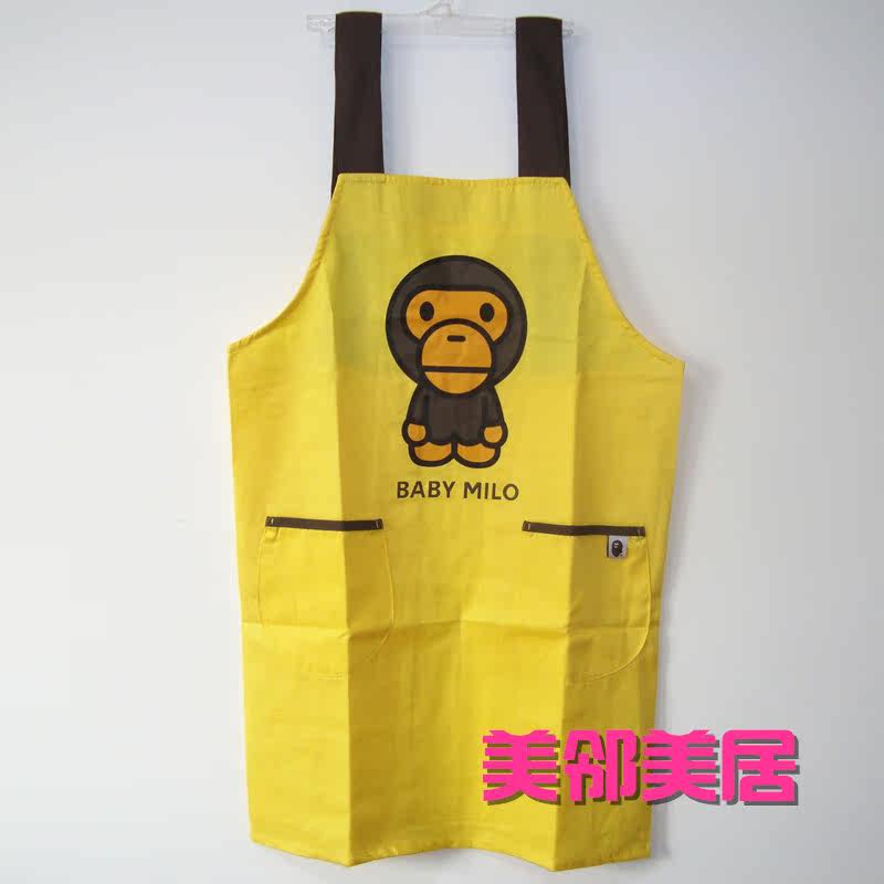 低价处理  外贸韩版时尚安逸猿卡通情侣成人女孩厨房做饭男士围裙