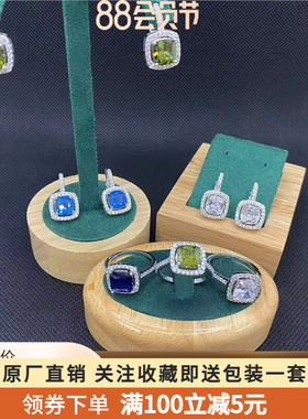 方形圈形吊坠耳环女s925银