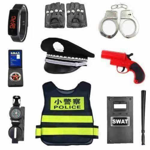 儿童小警察马甲玩具套装备头盔大儿童演出服