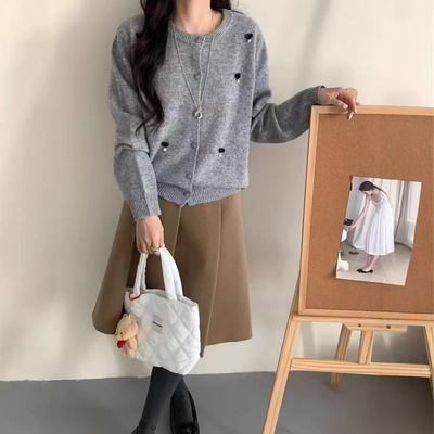 YZ全羊毛100%超好看2026早春韩系穿搭时尚针织纯色开衫外套毛衣女