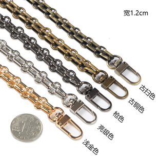 金属链条包带包包配件小包带长包带浅金色古铜色银斜跨长肩带1807