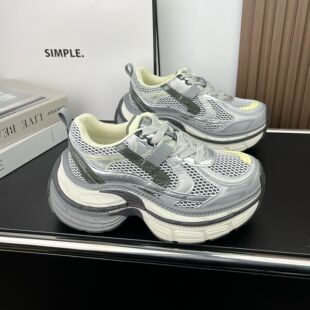 厚底轻便防滑老爹鞋女2026新款春款女款鞋子女爆款软底不累脚百搭