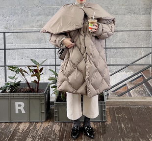 中长款 哈尔滨可穿 超大领子羽绒服女加厚保暖外套 2024冬季 wusui