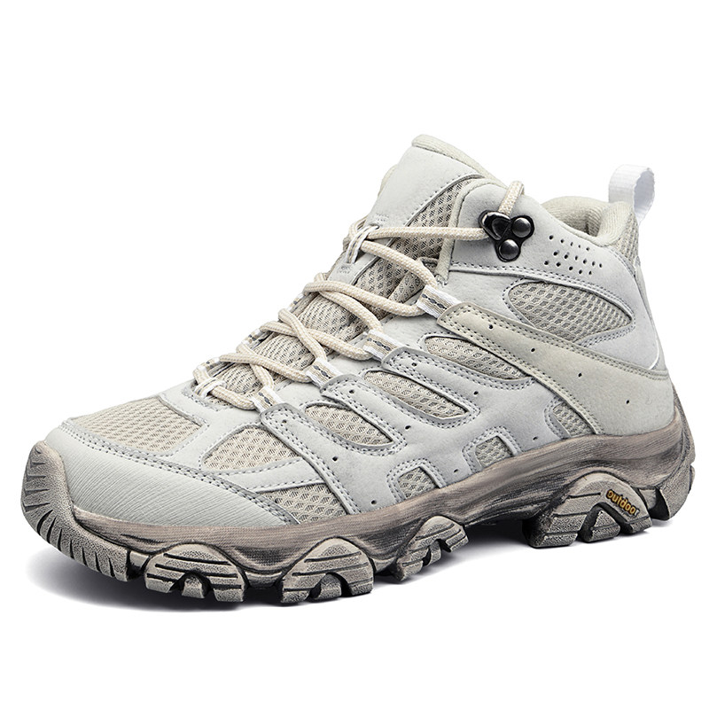 外贸秋冬大码户外男女款登山鞋中帮真皮耐磨减震防滑徒步越野鞋子