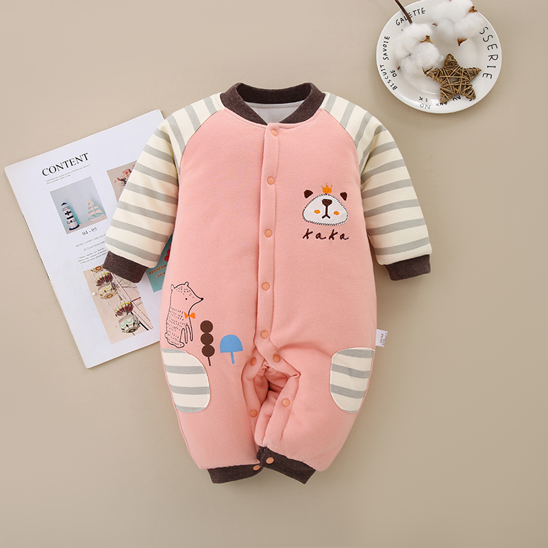 新生儿秋冬加厚棉服婴儿连体衣服