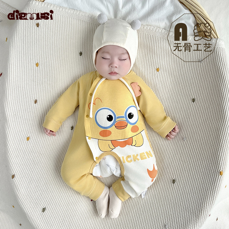 新生婴儿无骨春秋连体衣纯棉爬服