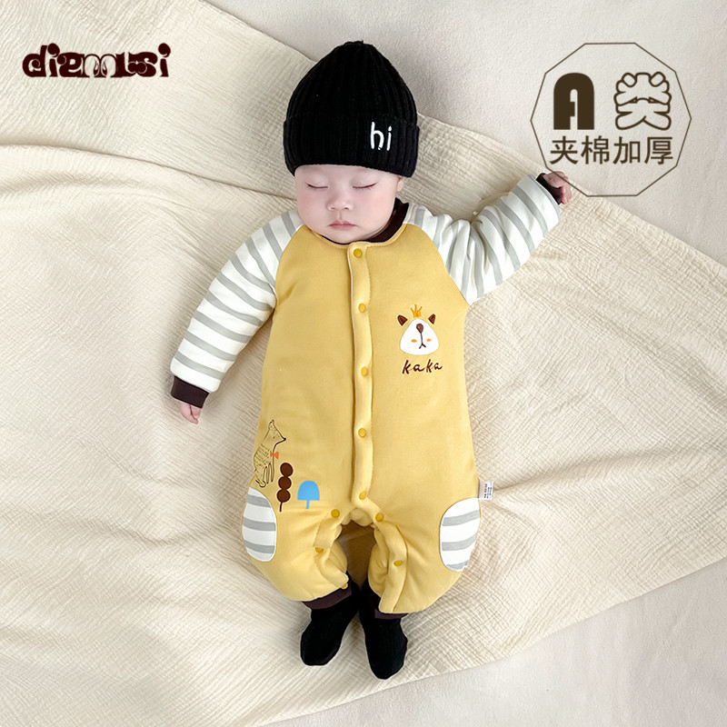 婴儿衣服秋冬季纯棉夹棉加厚棉服