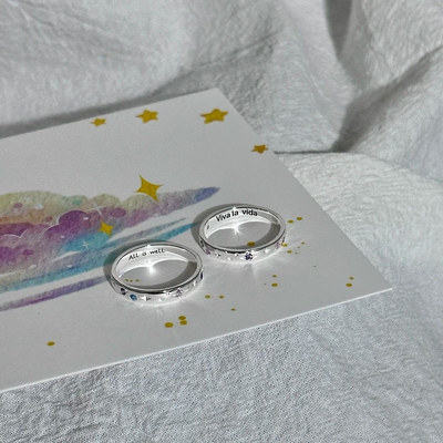 【JMSN原创设计 viva la vida】生命万岁一切顺利星芒情侣对戒2只