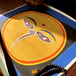 清库存－尼泊尔手绘唐卡般若眼办公室书房相框摆件送礼43*43ｃｍ