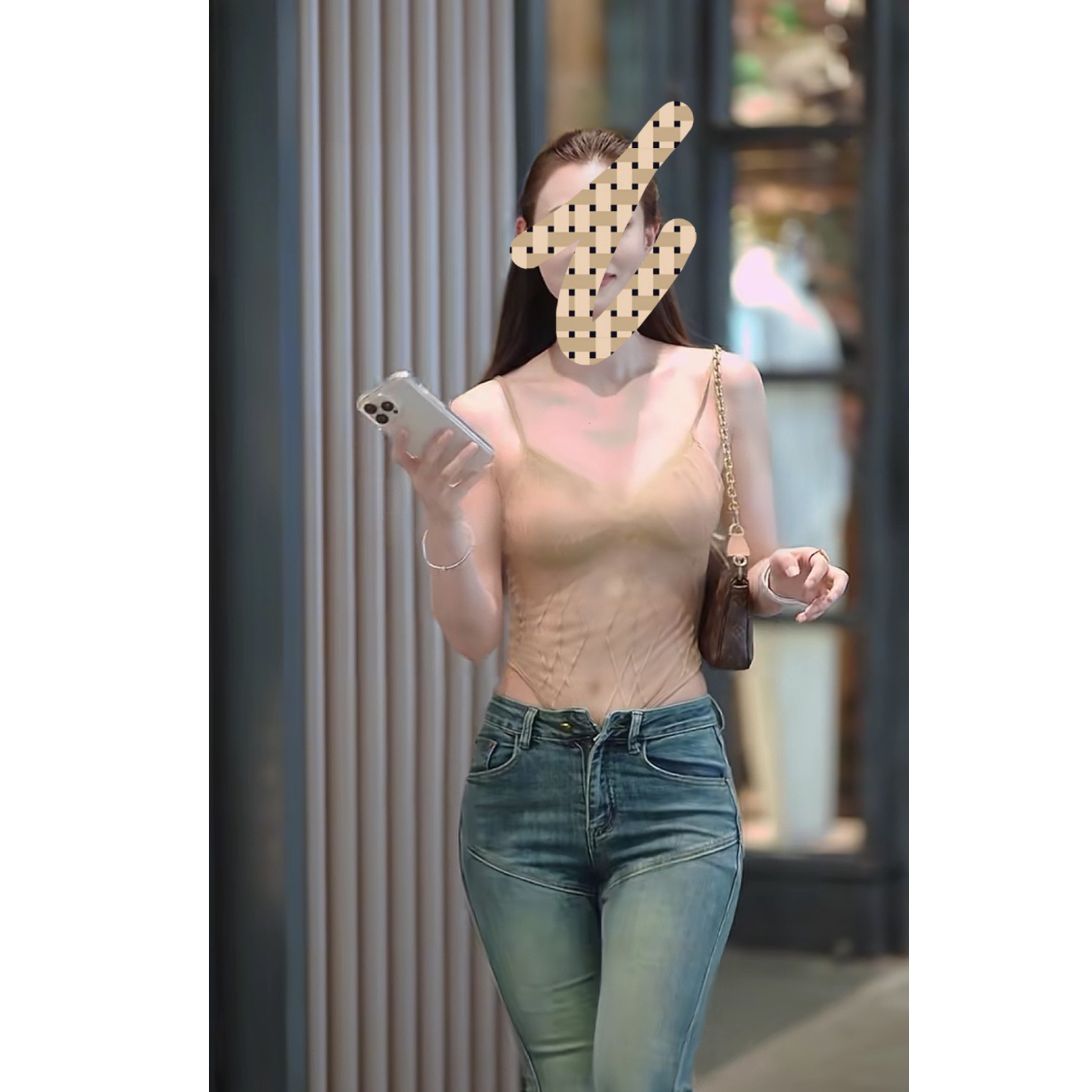 网红街拍同款蕾丝拼接性感吊带背心辣妹连体衣修身纯欲无袖外穿