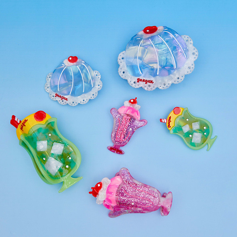 【两件包邮】guuguu原创昭和甜品系列 喫茶屋经典甜品 醋酸发夹