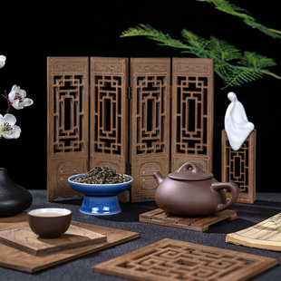 饰摆件 复古中国风迷你屏风美食糕点茶叶手办拍摄拍照道具背景装