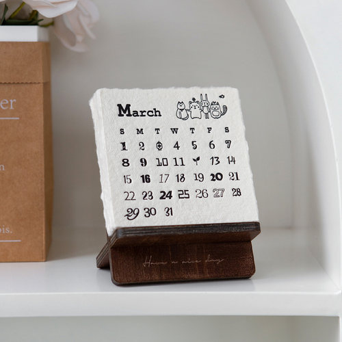 2026手撕毛边日历桌面创意复古风台历民宿咖啡店装饰礼物拍照摆件 - 封面