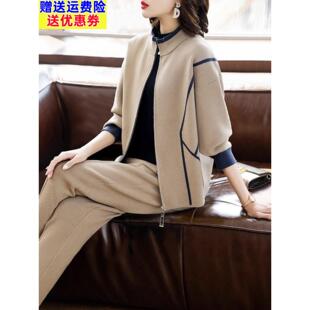 休闲50岁中老年人外套女开衫 2025春秋新款 上衣 妈妈装 运动服女套装