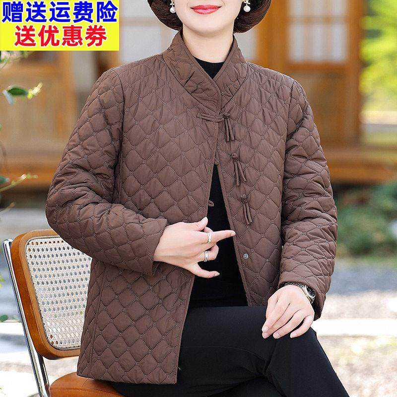 中老年人冬装女50岁60短款轻薄棉衣奶奶棉服妈妈秋冬中式国风外套