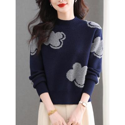 半高领毛衣女短款小个子2025冬季新款宽松洋气百搭针织打底羊毛衫