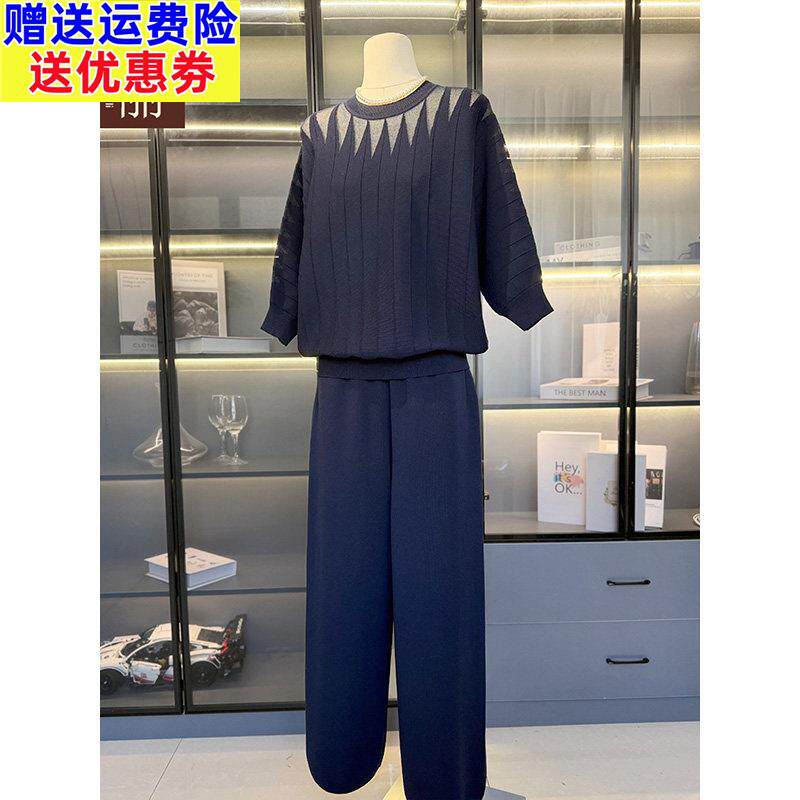 母亲节礼物妈妈薄款冰丝套装女中袖春装2026新款中老年夏装两件套