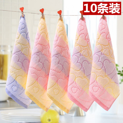 10条装纯棉小毛巾儿童手帕洗澡巾