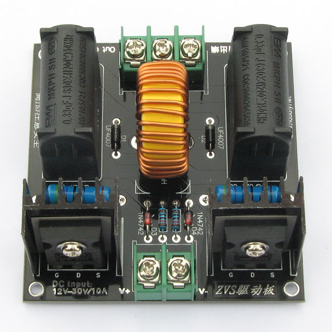 ZVS特斯拉线圈电源升压高压发生器驱动板感应加热模块制作套件