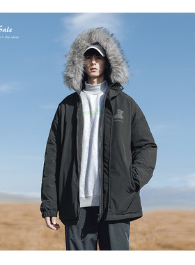 美式工装派克羽绒棉服外套男款2025冬季加厚东北防寒毛领外套