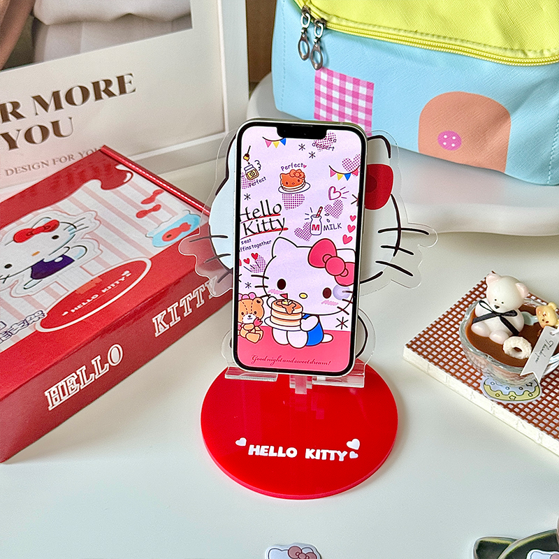 可爱hellokitty手机支架软萌少女心桌面平板支架加厚可调节支架