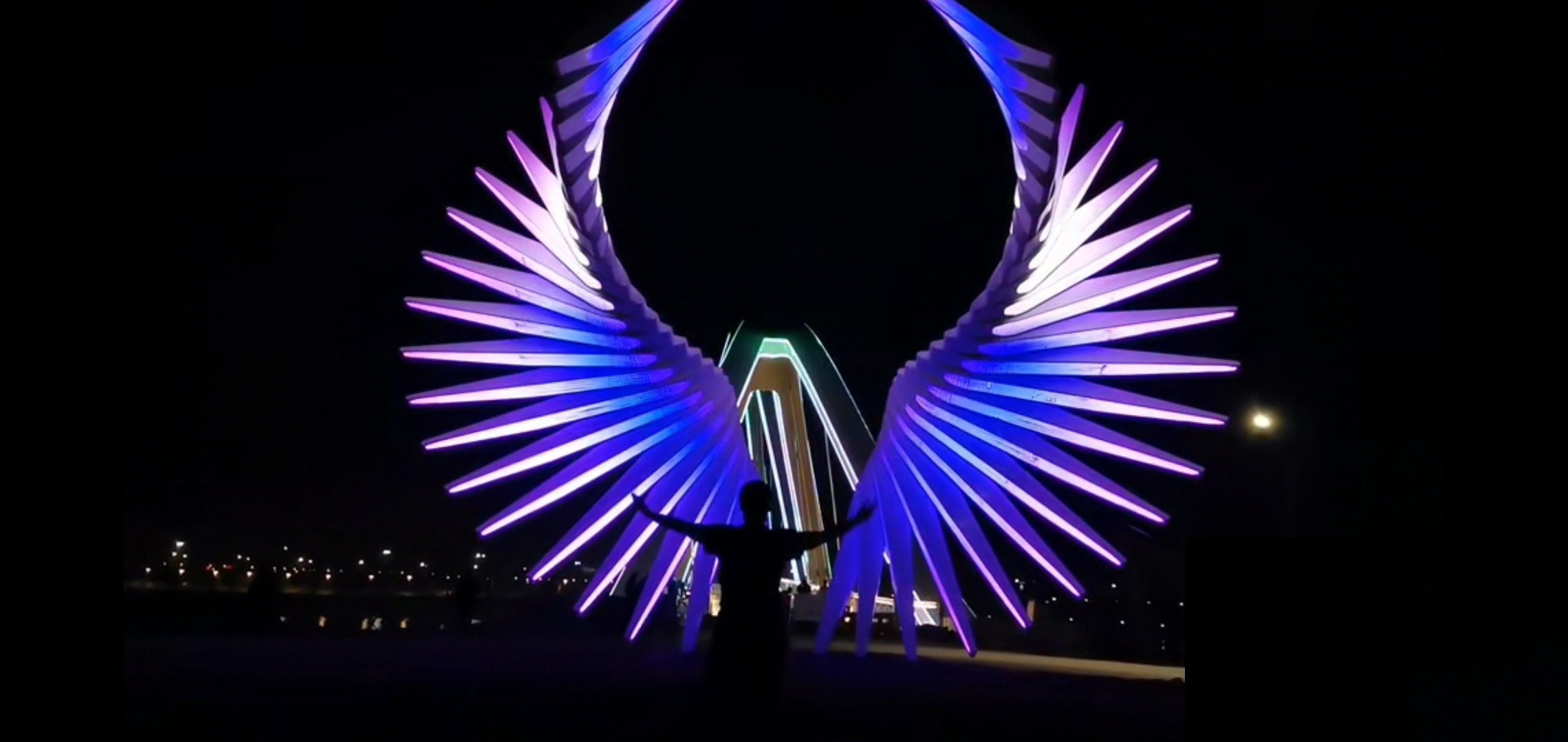 公园景区金属雕塑建筑城市亮化工程互动投影光影秀体感器设计定制