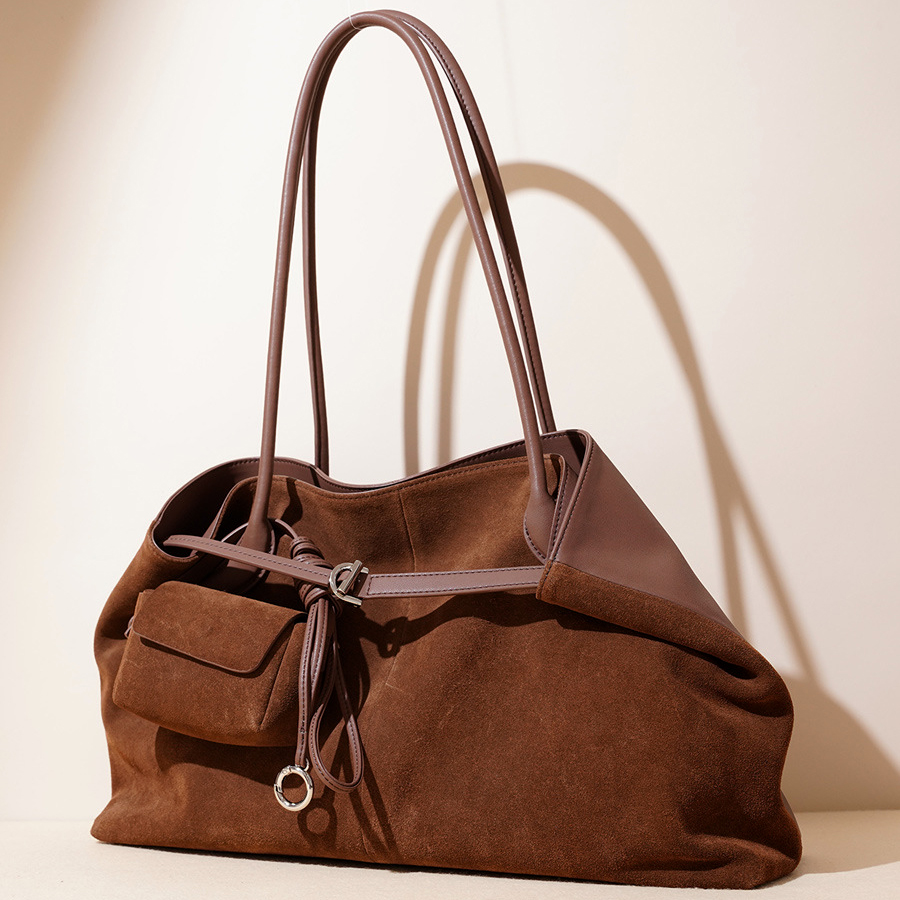 头层磨砂牛皮腋下包单肩包