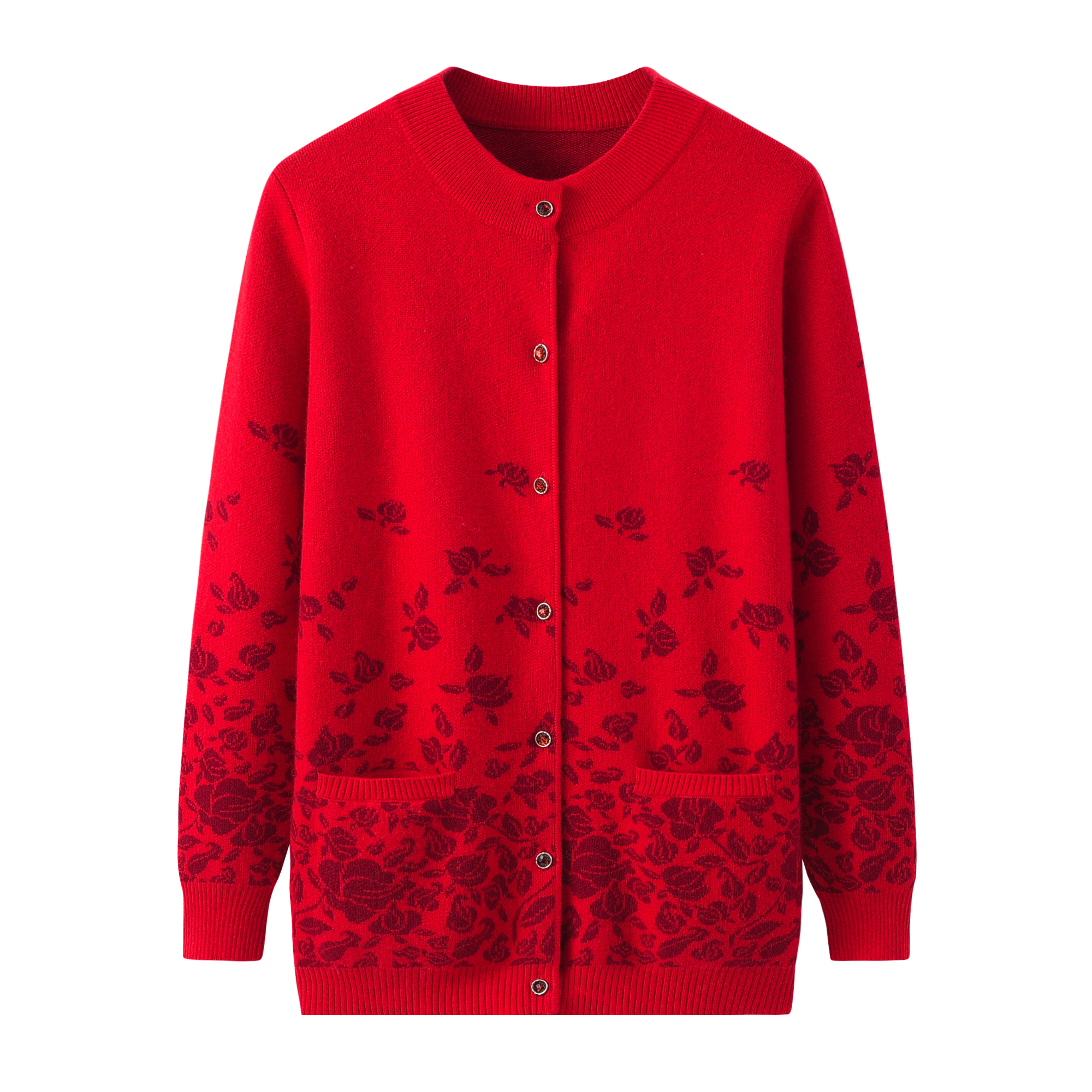 大码宽松山羊绒衫圆领厚毛衣毛衣