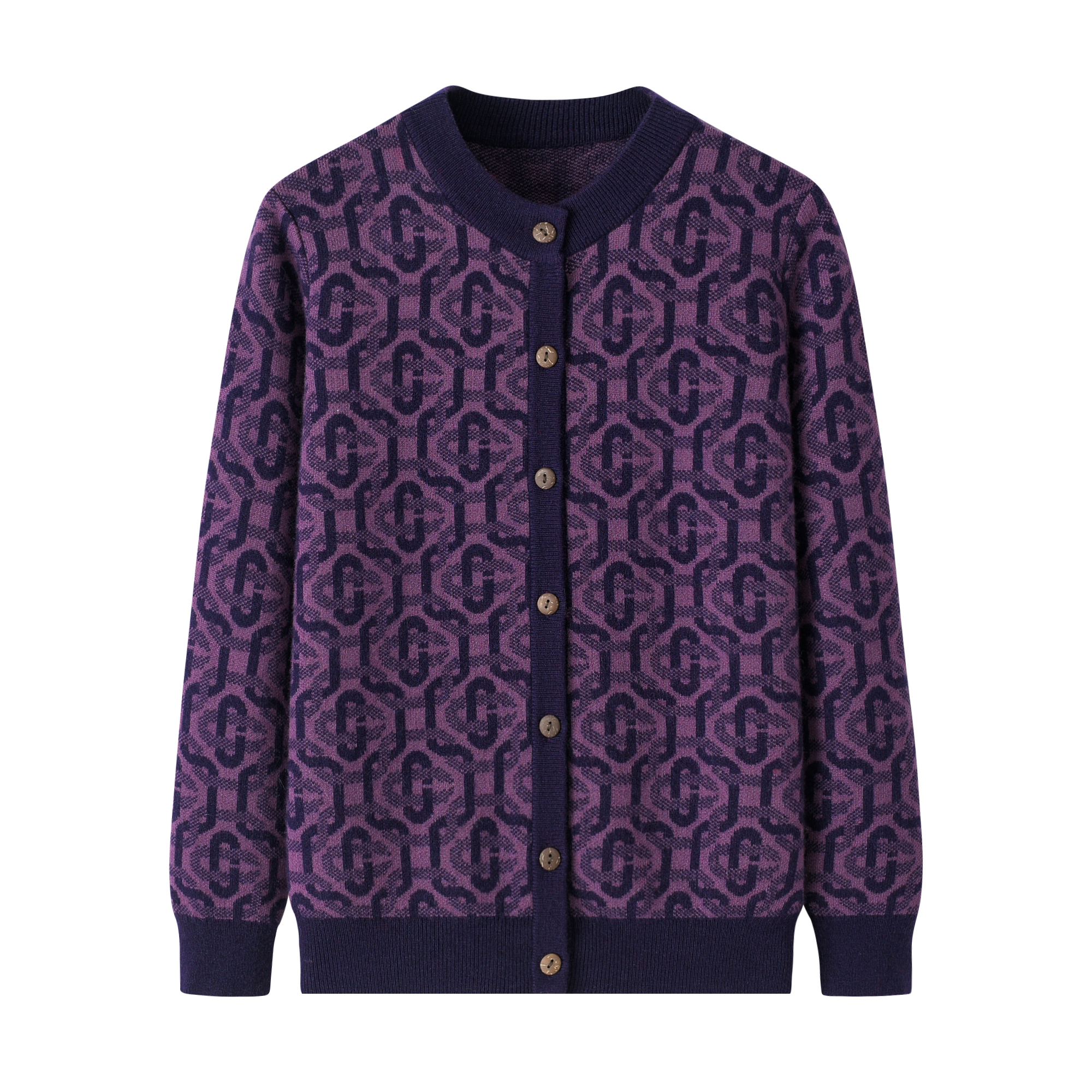 妈妈装大码宽松羊绒衫加厚保暖开衫毛衣2025秋冬新款圆领针织外套