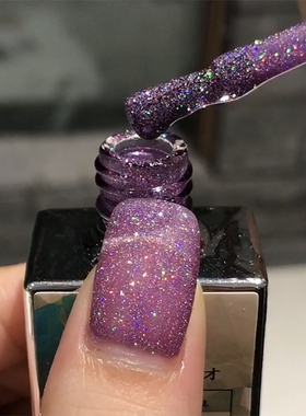 气质美甲日系繁星胶七彩闪闪光疗甲油胶 微钻 爆闪亮片罗兰紫色