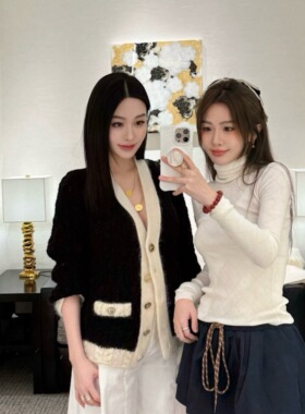 TT OF Girl  定制线 菱格银线高领长袖绵羊毛修身显瘦针织上衣